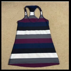 Lululemon Cool Racerback Striped Stretchy Tank Size XS